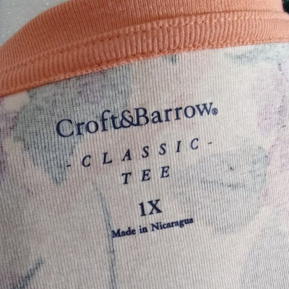 FLORAL TOP*HENLEY STYLE*BRIGHT FLORAL PATTERN*WOMEN 1X*CROFT & BARROW - Picture 4 of 6